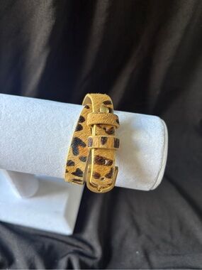 Plunder Leopard-Print Double Wrap Bracelet - Tan & Black